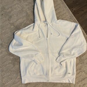 Aritzia - TNA White Zip-Up Hoodie